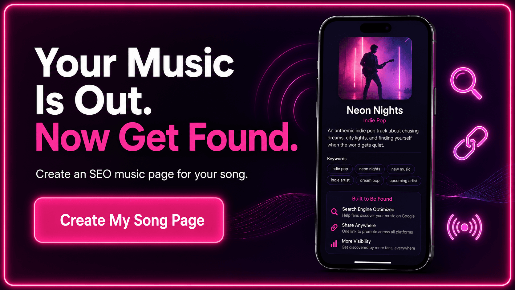 Create an SEO-optimized song page to help listeners discover your music beyond streaming platforms.