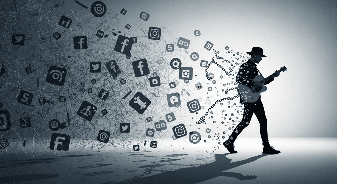Independent artist escaping the social media treadmill, focusing on sustainable music advertising strategies and fan engagement.