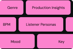 Song analysis tags for genre, mood, BPM, and listener personas